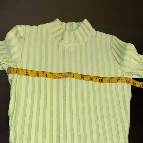 Ronny Kobo Lime Green Adkins Knit Fringe Dress - Picture 15 of 17